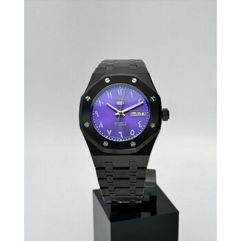 Custom Seiko Mod • Purple Arabic Day-Date Black AP • 39mm